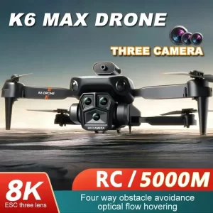 K6 Max Mini Drone 4K HD Remote Controll Quadcopter Three Cameras Wide Angle Obstacle Avoidance Four Axis Folding Drone