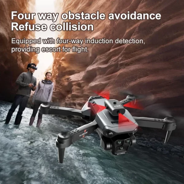 K6 Max Mini Drone 4K HD Remote Controll Quadcopter Three Cameras Wide Angle Obstacle Avoidance Four Axis Folding Drone - Image 5
