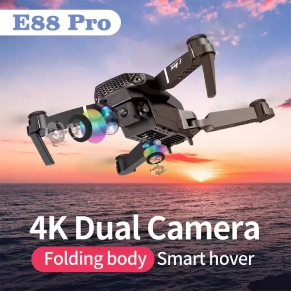 Latest E88 Pro Drone 4k Profesional HD 4k Rc Airplane Dual-Camera Wide-Angle Head Remote Quadcopter Airplane Toy Helicopter - Image 4