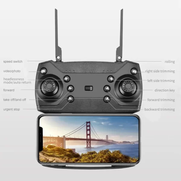 Latest E88 Pro Drone 4k Profesional HD 4k Rc Airplane Dual-Camera Wide-Angle Head Remote Quadcopter Airplane Toy Helicopter - Image 6